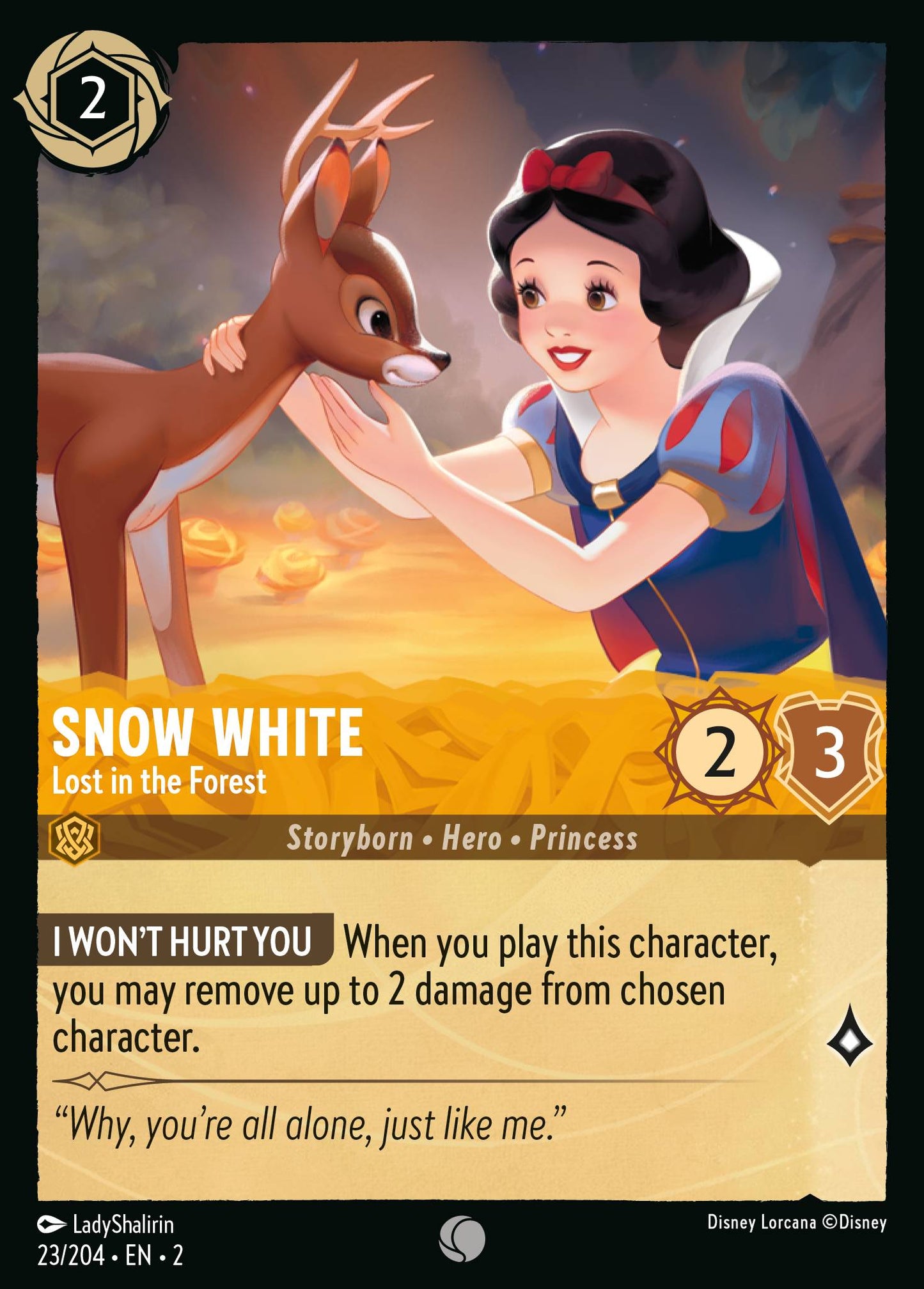 Snow White - Lost in the Forest - Common Normal Disney Lorcana card from Rise of the Floodborn