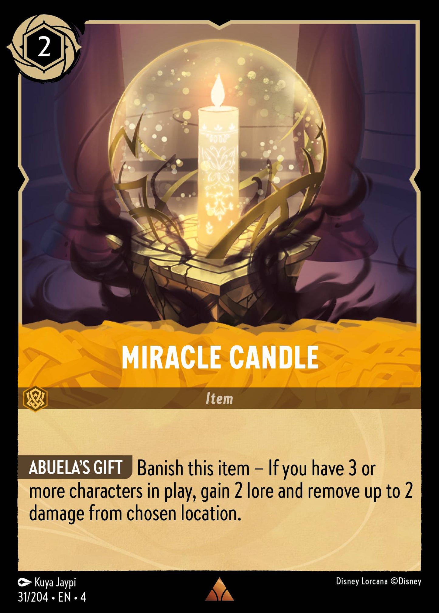 Miracle Candle - Rare Normal Disney Lorcana card from Ursula's Return