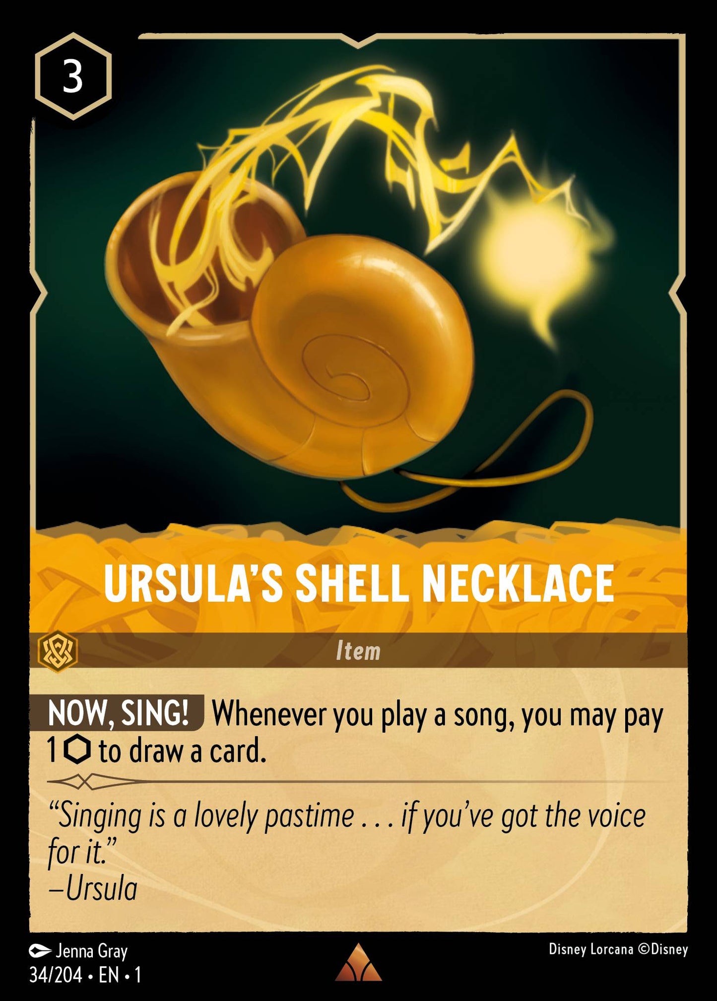 Ursula's Shell Necklace - Rare Normal Disney Lorcana card from The First Chapter