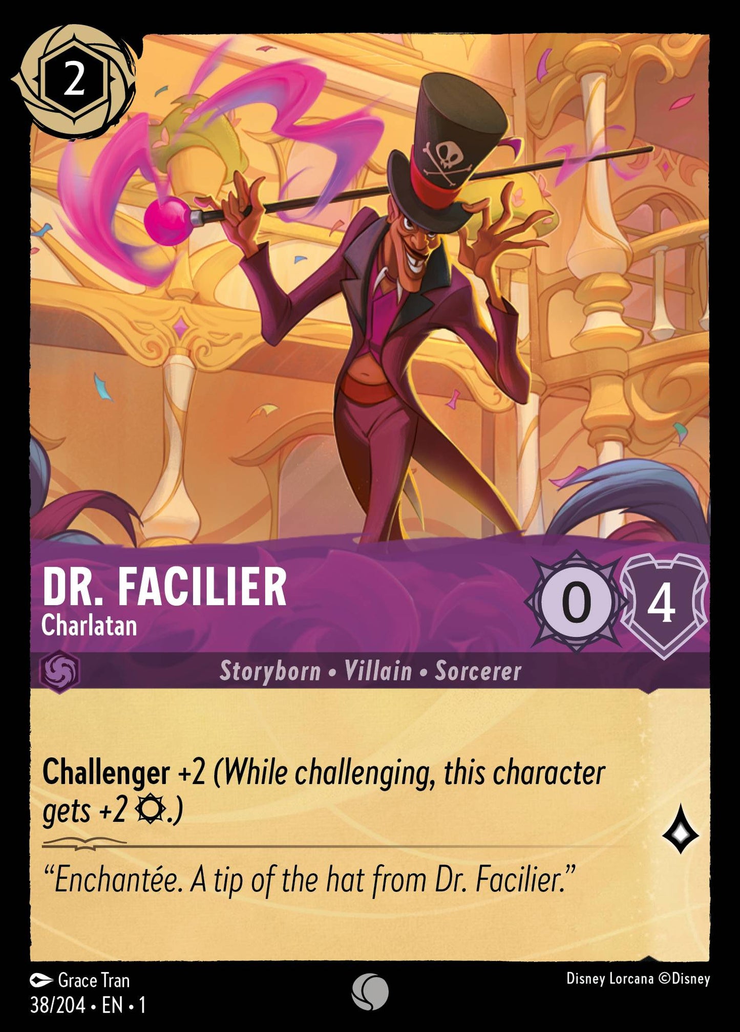 Dr. Facilier - Charlatan - Common Normal Disney Lorcana card from The First Chapter