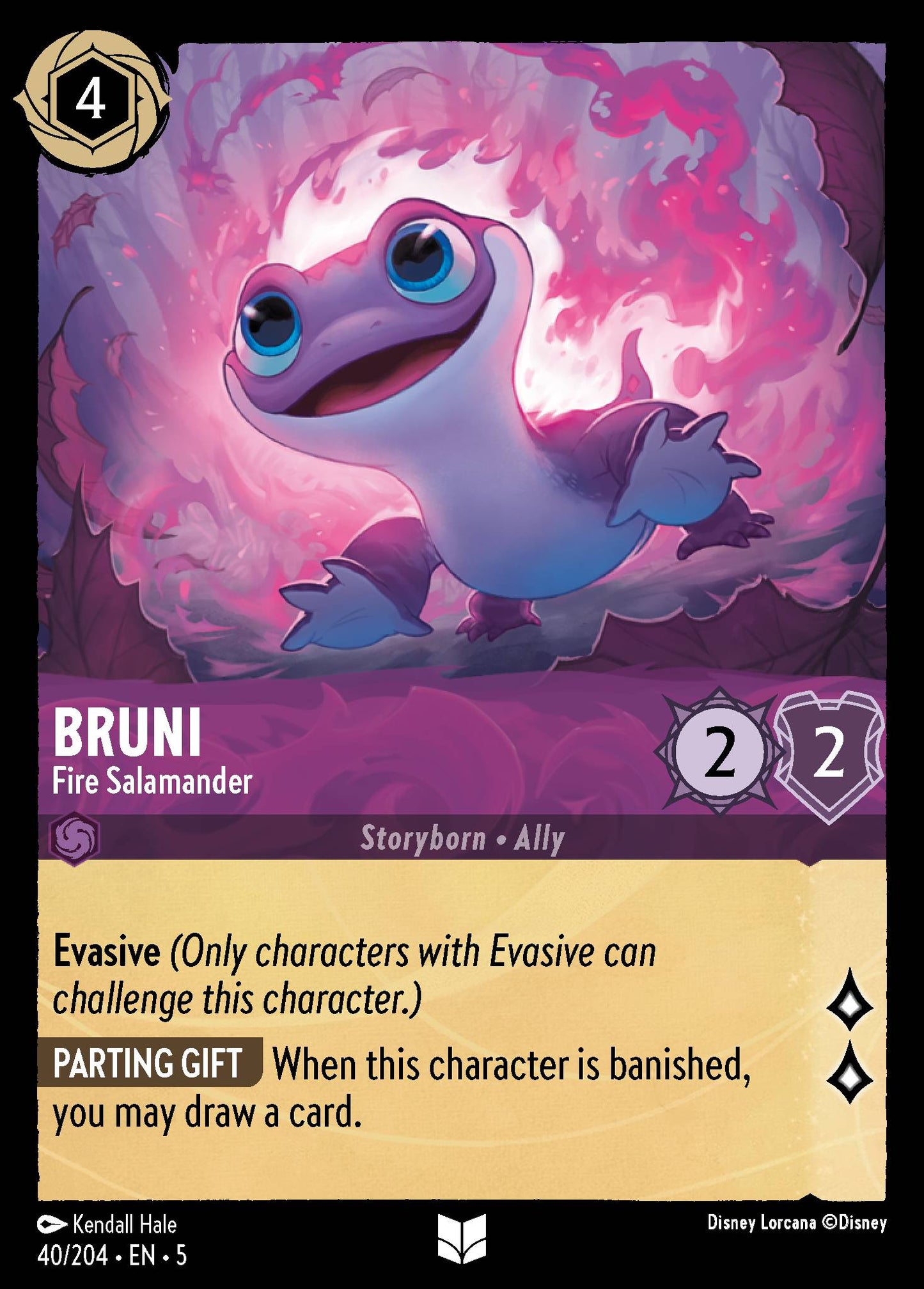 Bruni - Fire Salamander - Uncommon Normal Disney Lorcana card from Shimmering Skies
