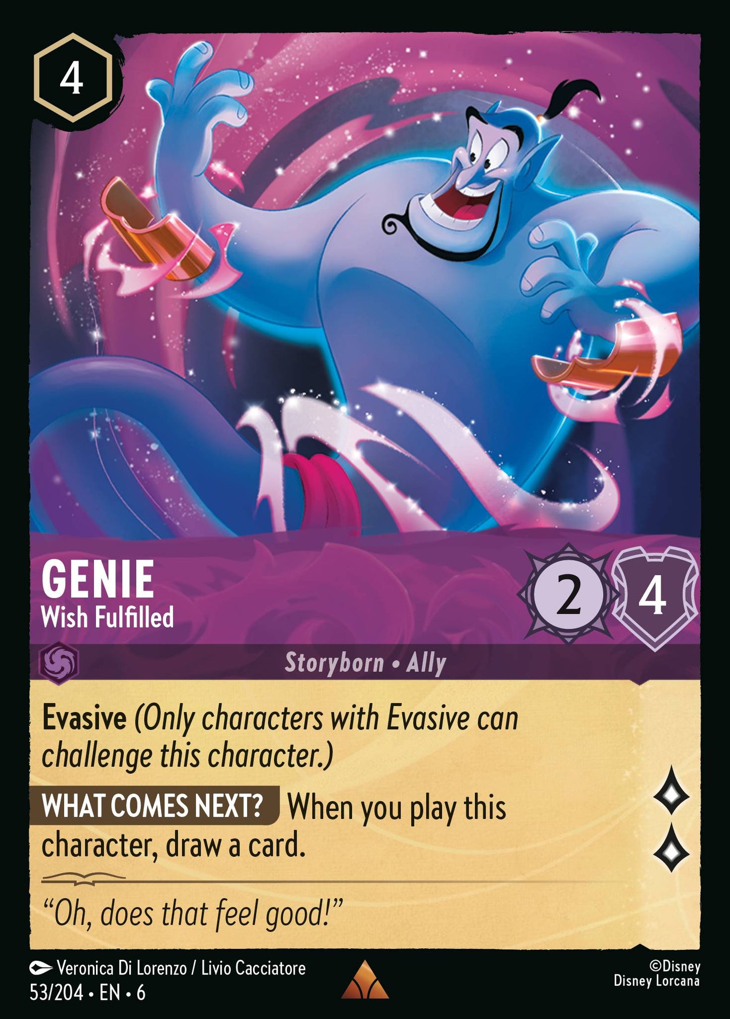 Genie - Wish Fulfilled - Rare Normal Disney Lorcana card from Azurite Sea