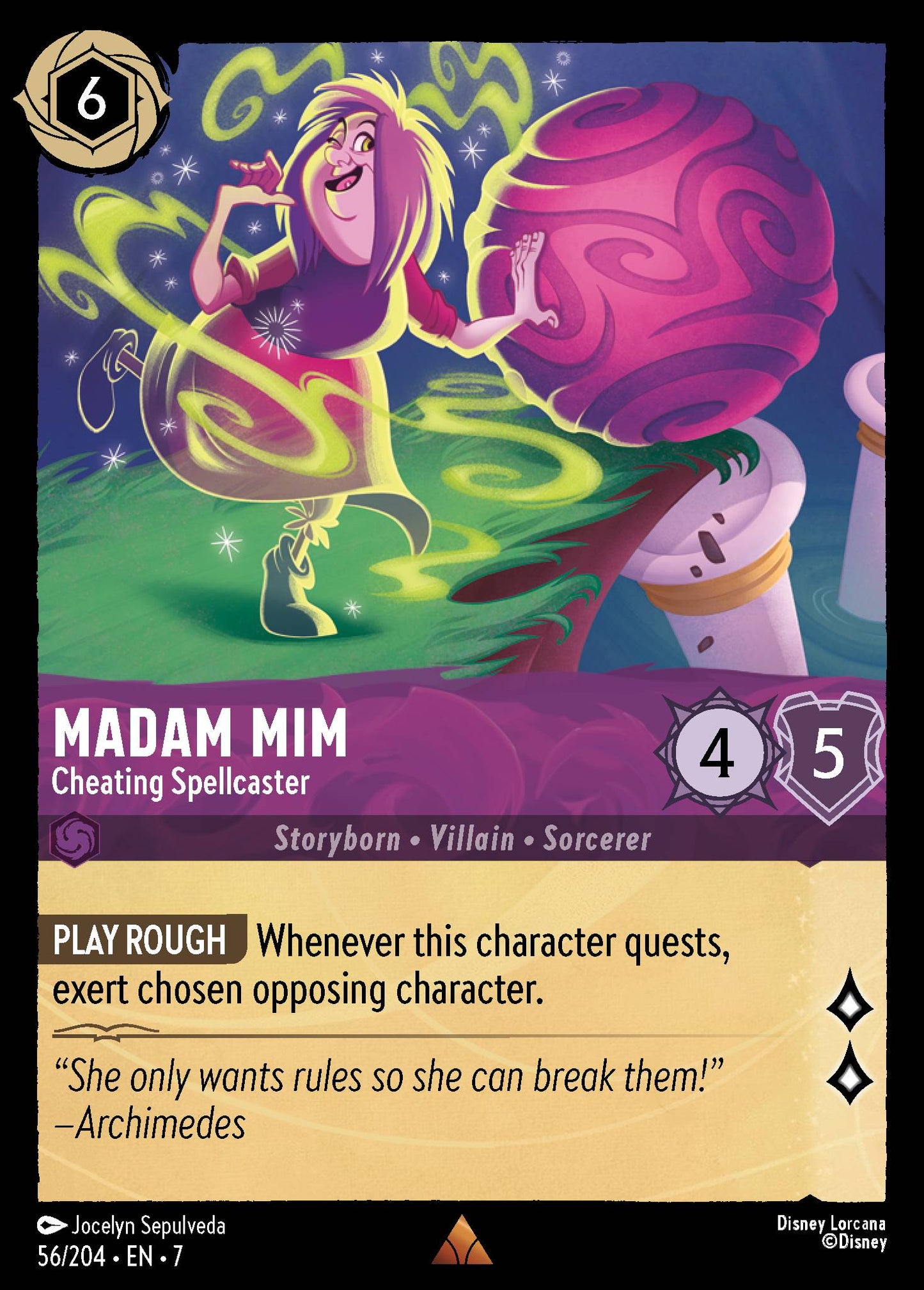 Madam Mim - Cheating Spellcaster - Rare Normal Disney Lorcana card from Archazia's Island