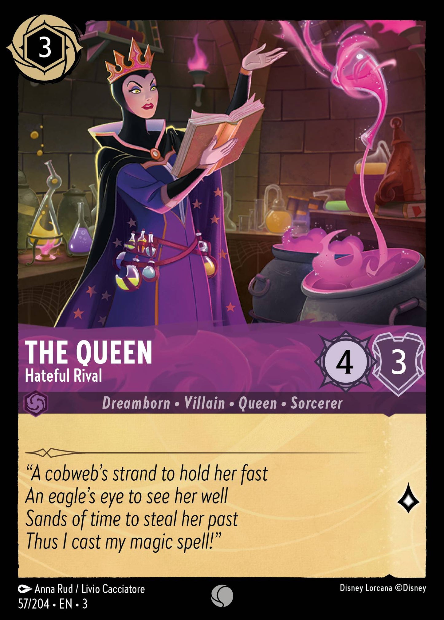 The Queen - Hateful Rival - Common Normal Disney Lorcana card from Into the Inklands