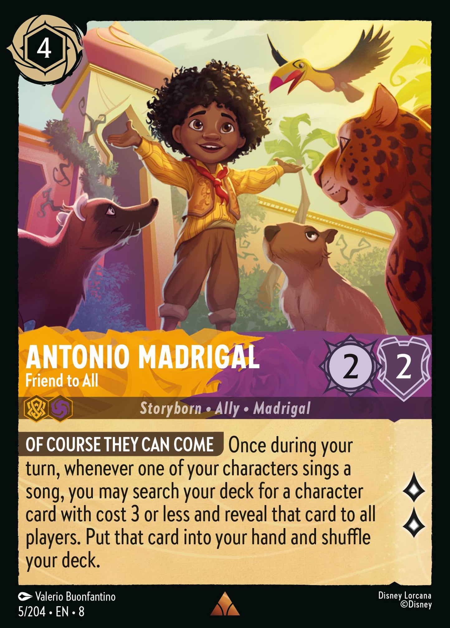 Antonio Madrigal - Friend to All - Rare Normal Disney Lorcana card from The Reign of Jafar