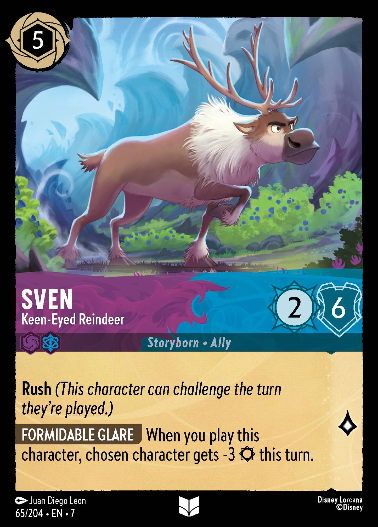Sven - Keen-Eyed Reindeer - Uncommon Normal Disney Lorcana card from Archazia's Island