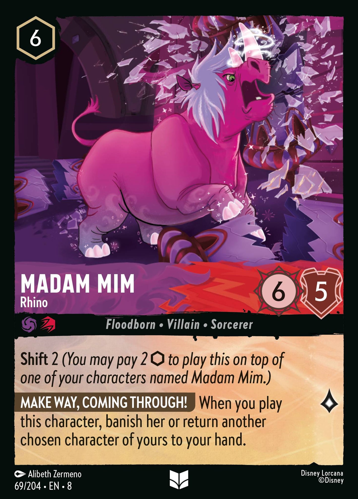 Madam Mim - Rhino - Uncommon Normal Disney Lorcana card from The Reign of Jafar