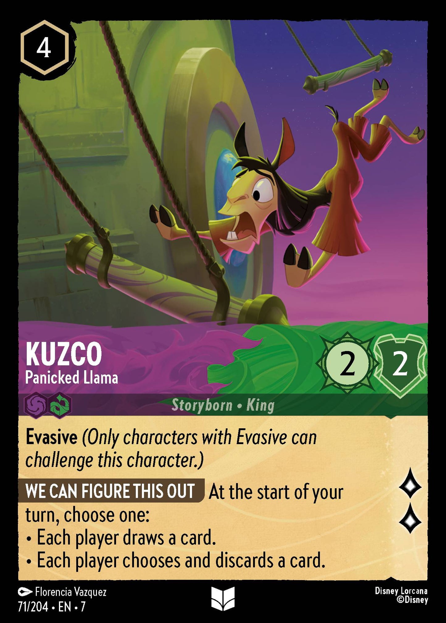 Kuzco - Panicked Llama - Uncommon Normal Disney Lorcana card from Archazia's Island