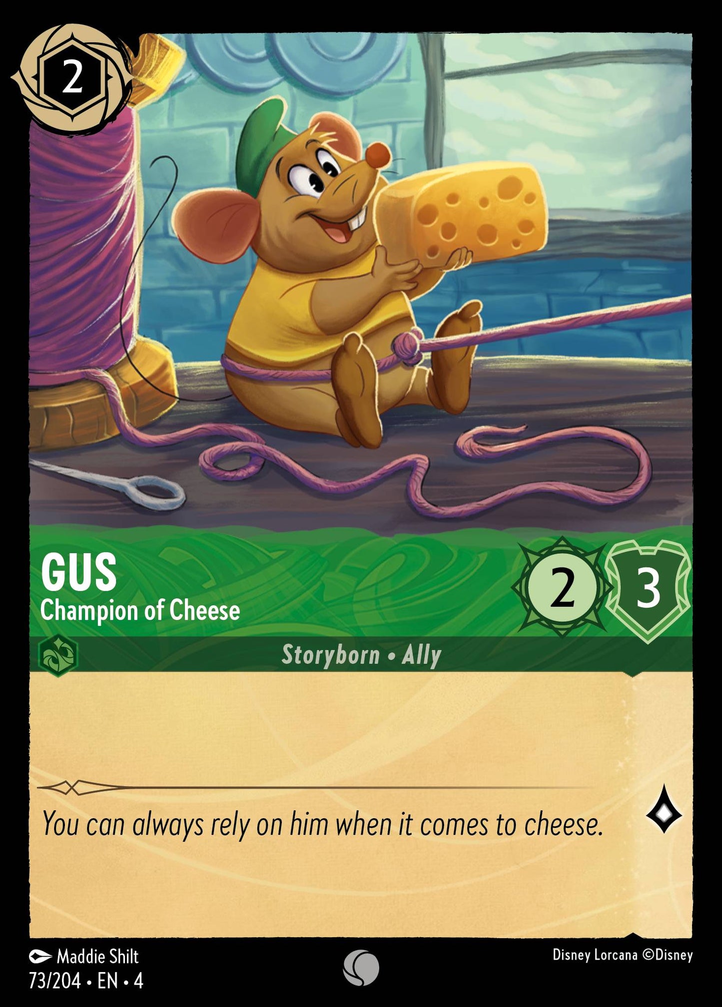 Gus - Champion of Cheese - Common Normal Disney Lorcana card from Ursula's Return