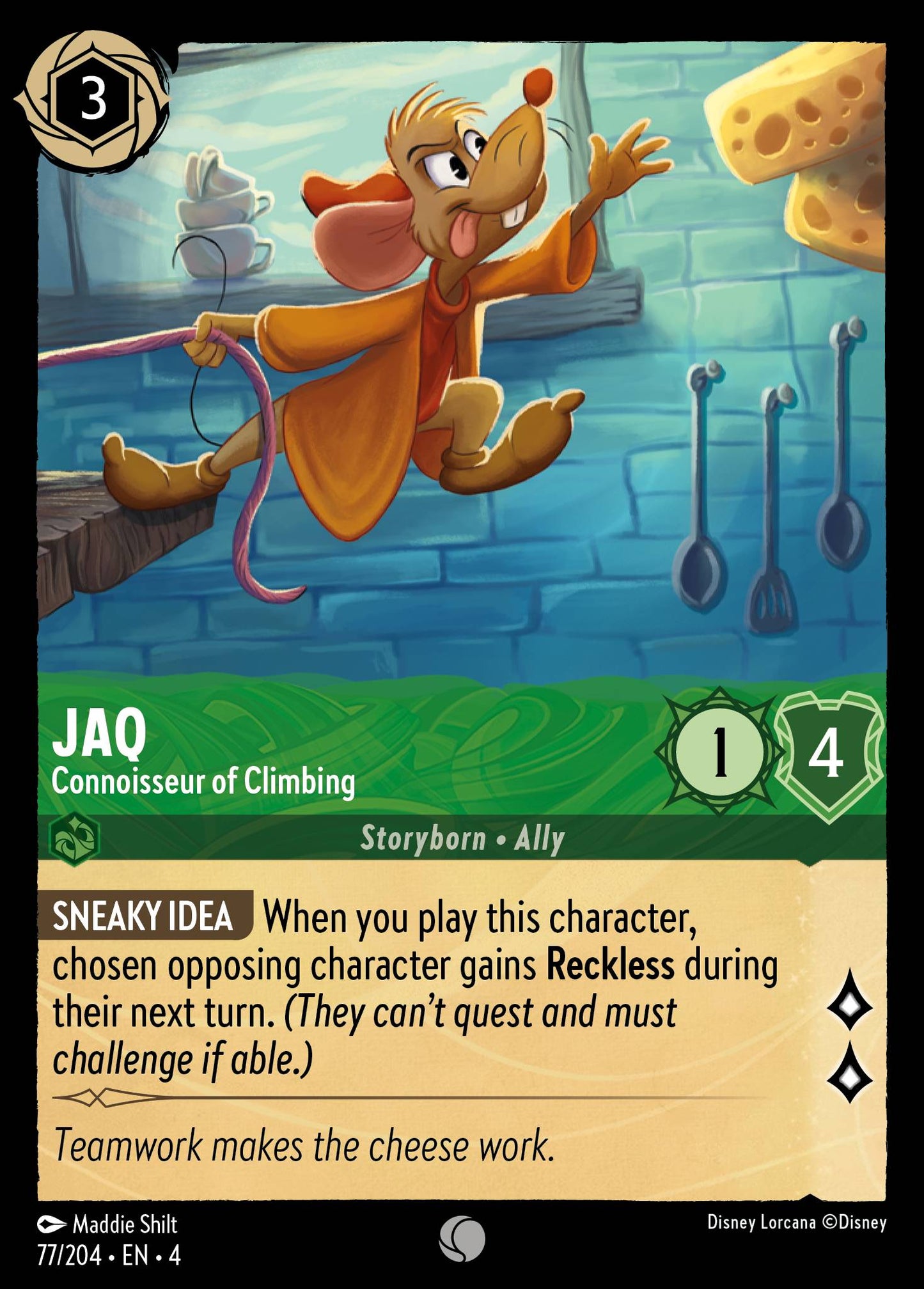 Jaq - Connoisseur of Climbing - Common Normal Disney Lorcana card from Ursula's Return