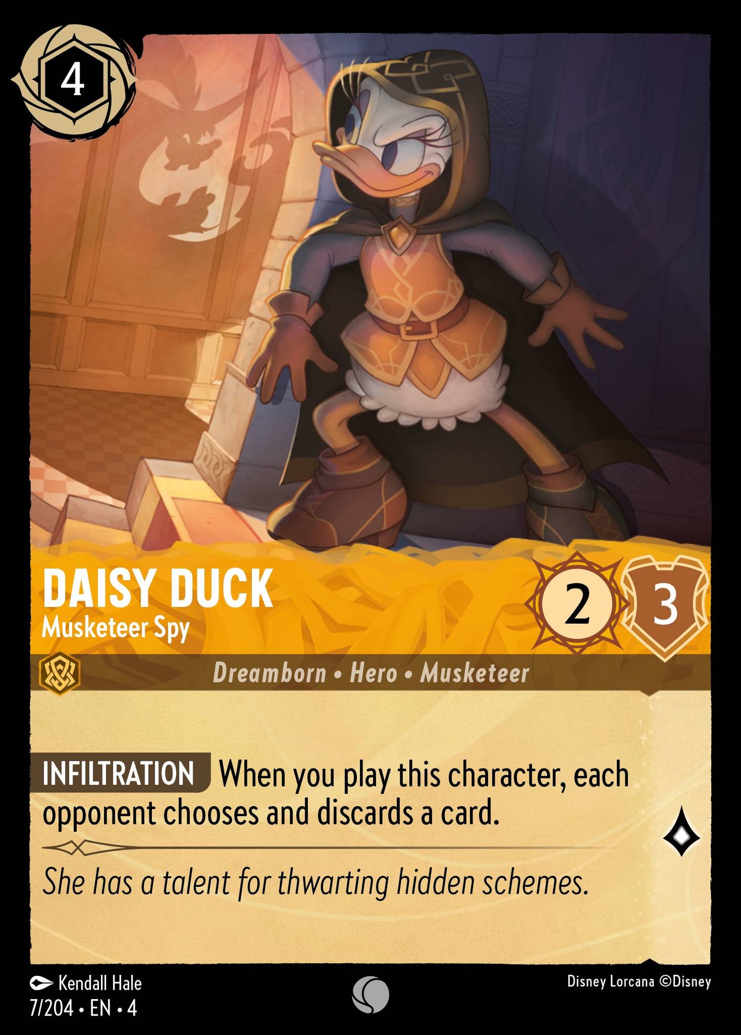 Daisy Duck - Musketeer Spy - Common Normal Disney Lorcana card from Ursula's Return
