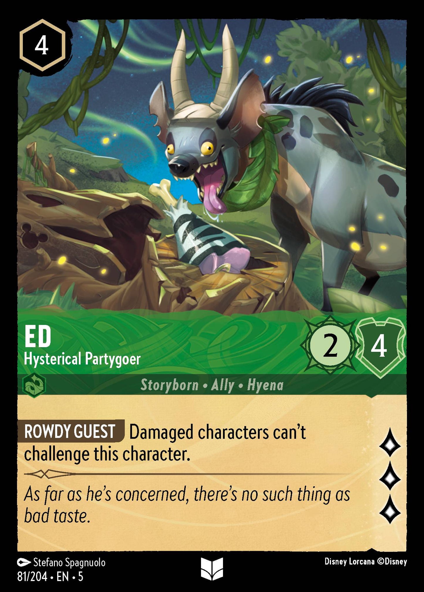 Ed - Hysterical Partygoer - Uncommon Normal Disney Lorcana card from Shimmering Skies