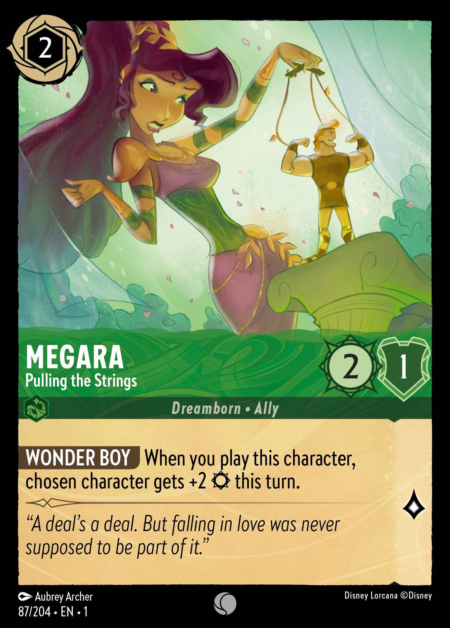 Megara - Pulling the Strings - Common Normal Disney Lorcana card from The First Chapter