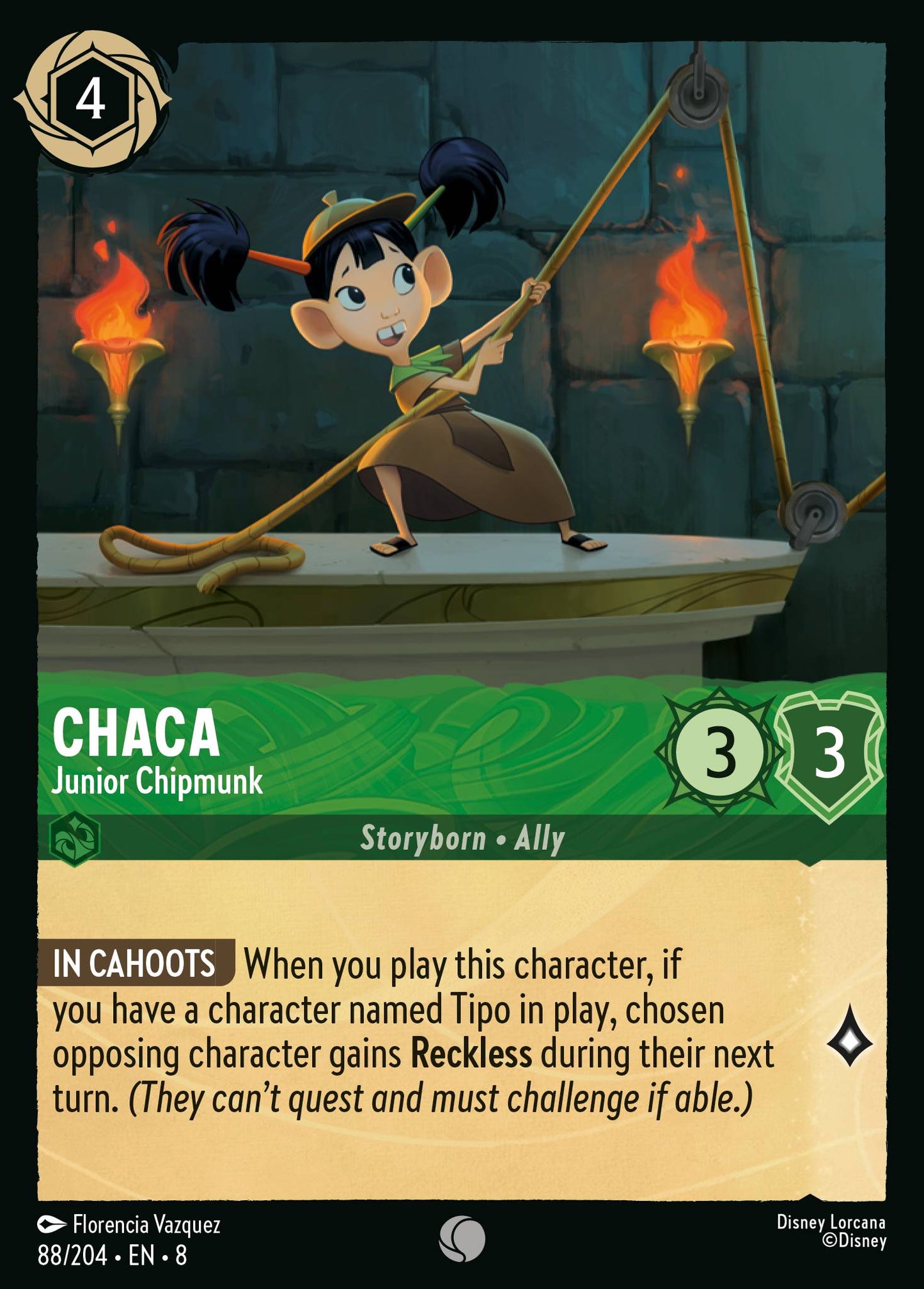 Chaca - Junior Chipmunk - Common Normal Disney Lorcana card from The Reign of Jafar