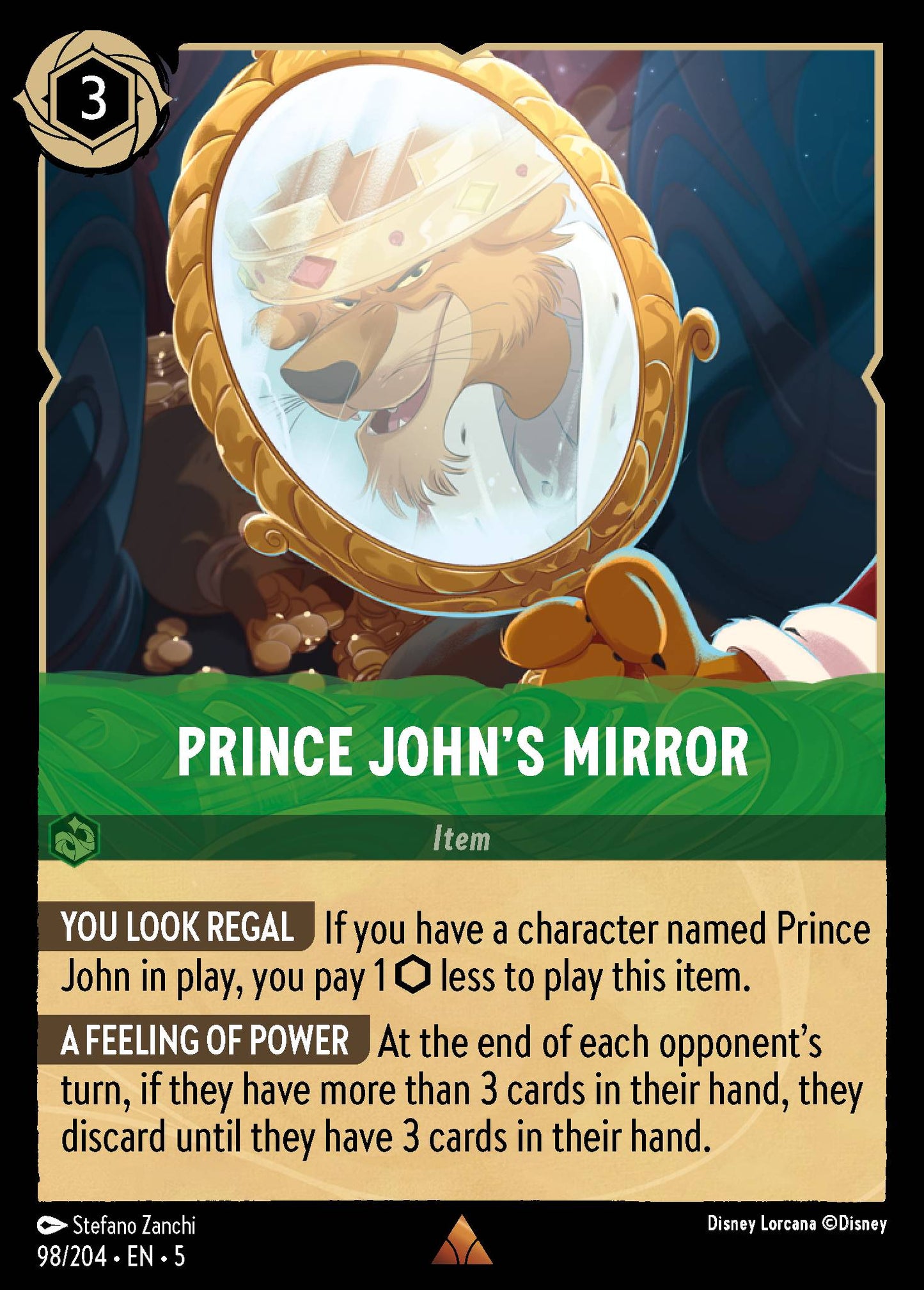 Prince John's Mirror - Rare Normal Disney Lorcana card from Shimmering Skies