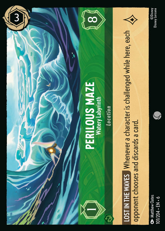 Perilous Maze - Watery Labyrinth - Common Normal Disney Lorcana card from Azurite Sea