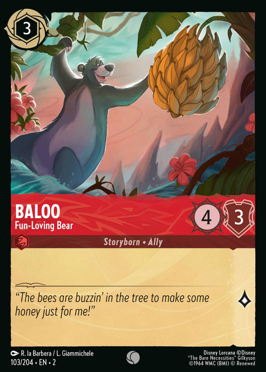 Baloo - Fun-Loving Bear - Common Normal Disney Lorcana card from Rise of the Floodborn