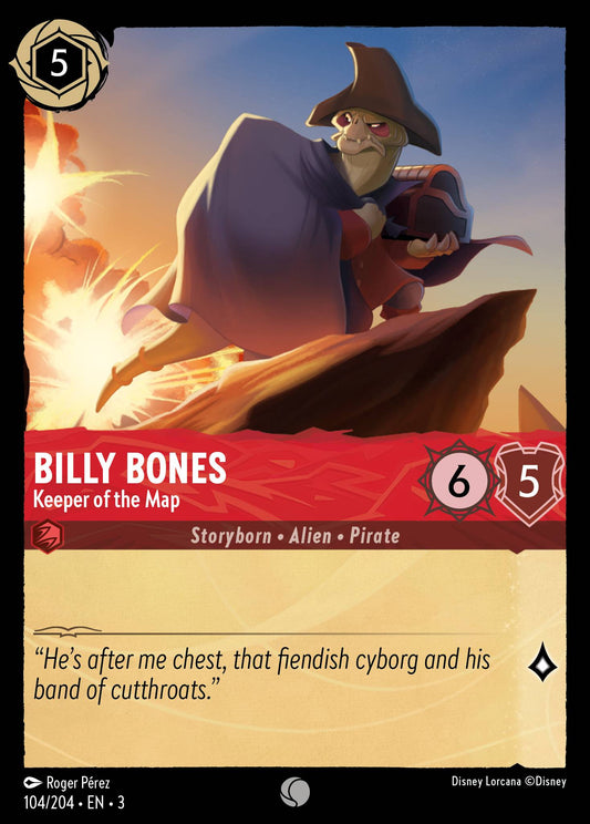 Billy Bones - Keeper of the Map - Common Normal Disney Lorcana card from Into the Inklands