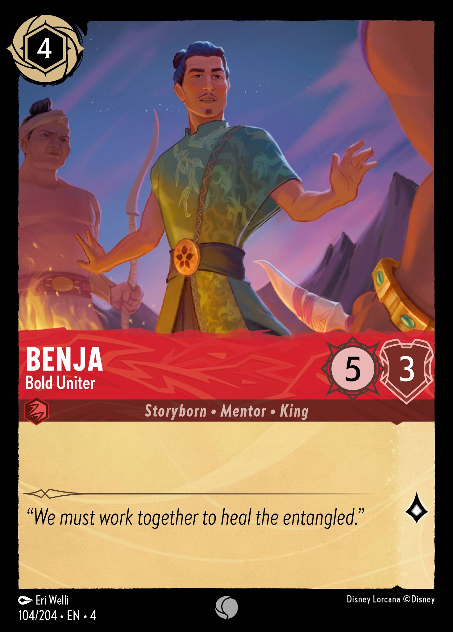 Benja - Bold Uniter - Common Normal Disney Lorcana card from Ursula's Return