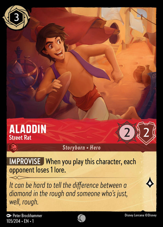 Aladdin - Street Rat - Common Normal Disney Lorcana card from The First Chapter