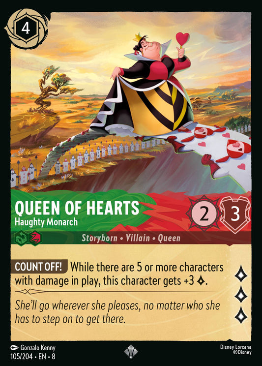 Queen of Hearts - Haughty Monarch - Super Rare Normal Disney Lorcana card from The Reign of Jafar