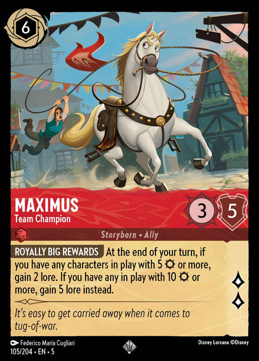 Maximus - Team Champion - Super Rare Normal Disney Lorcana card from Shimmering Skies