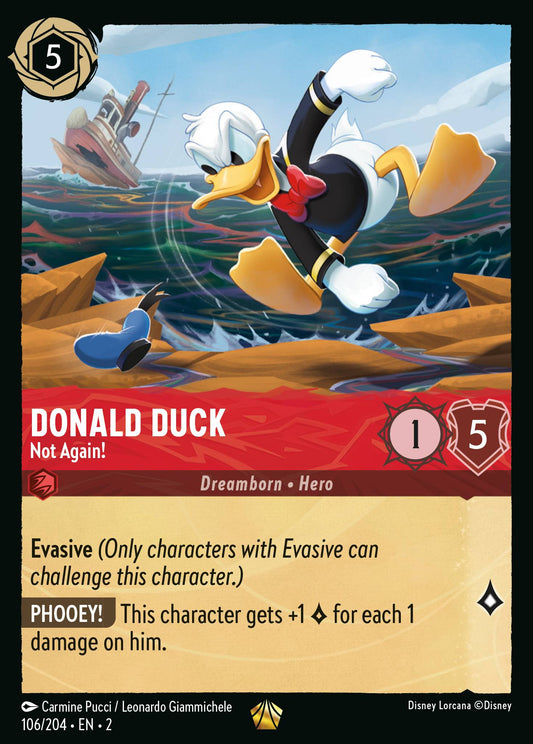 Donald Duck - Not Again! - Legendary Normal Disney Lorcana card from Rise of the Floodborn