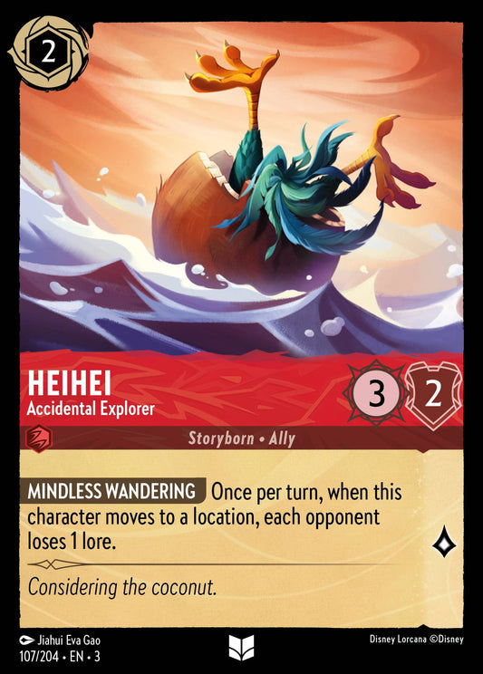 HeiHei - Accidental Explorer - Uncommon Normal Disney Lorcana card from Into the Inklands
