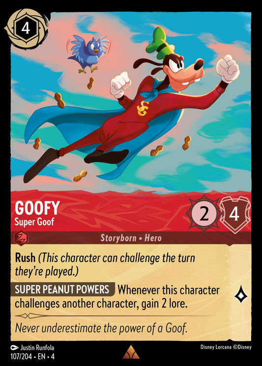 Goofy - Super Goof - Rare Normal Disney Lorcana card from Ursula's Return