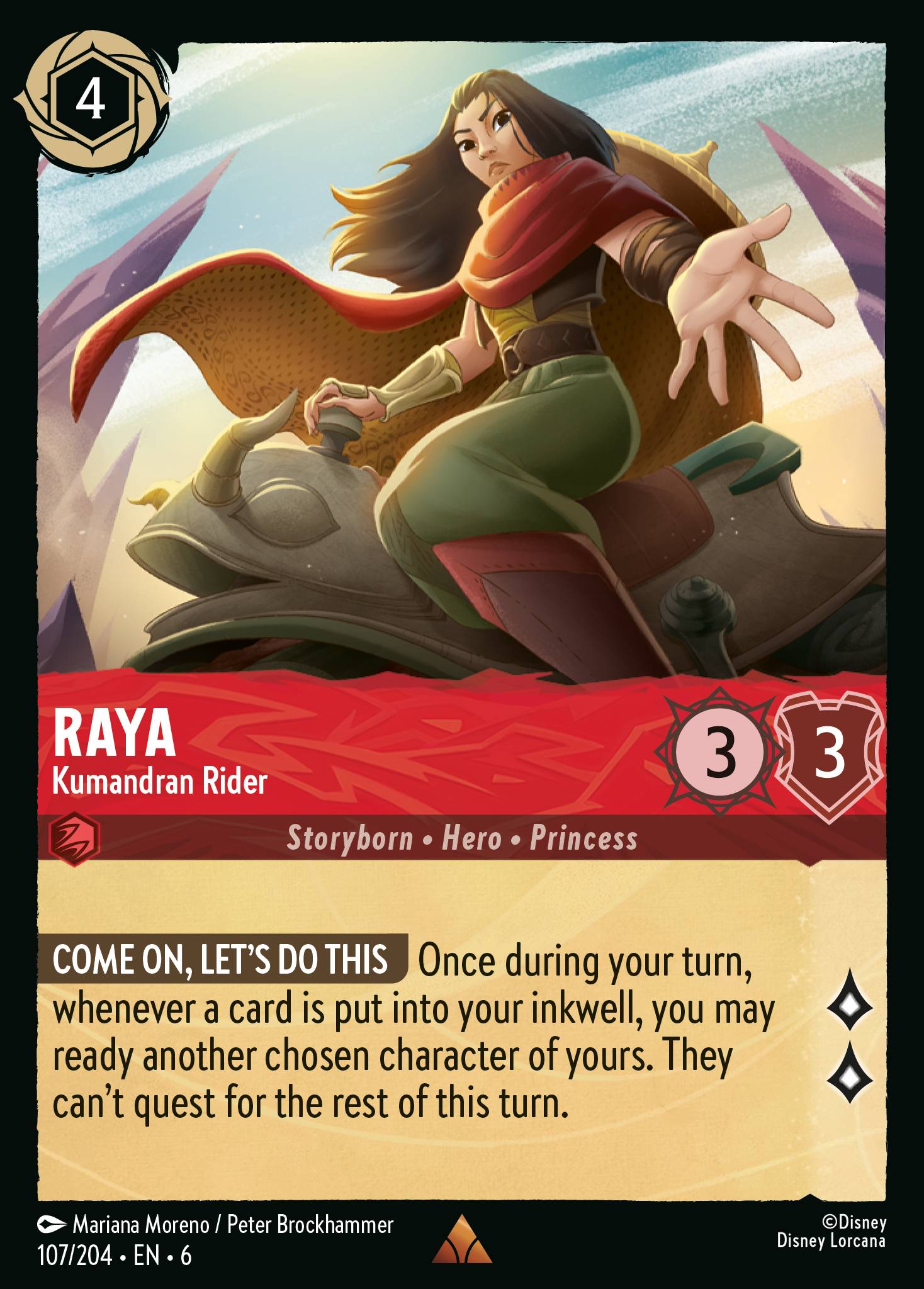 Raya - Kumandran Rider - Rare Normal Disney Lorcana card from Azurite Sea