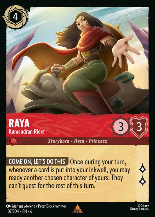Raya - Kumandran Rider - Rare Normal Disney Lorcana card from Azurite Sea
