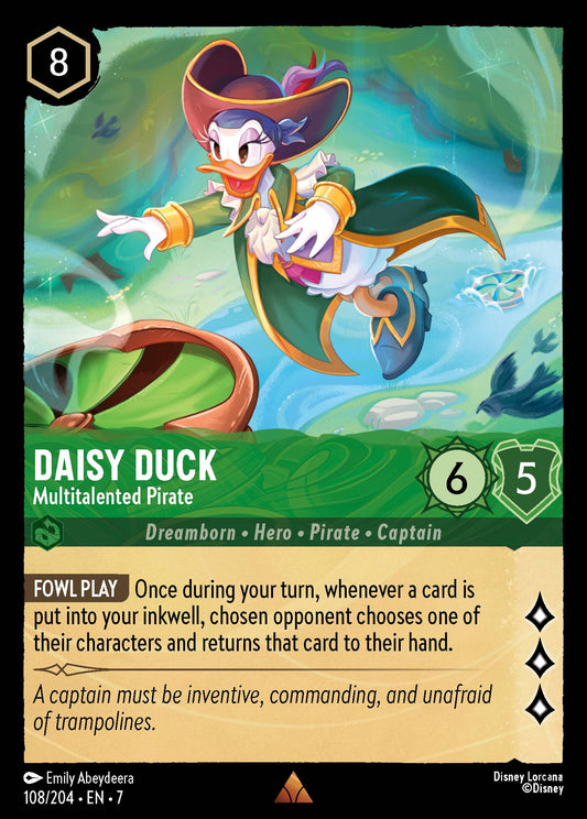 Daisy Duck - Multitalented Pirate - Rare Normal Disney Lorcana card from Archazia's Island
