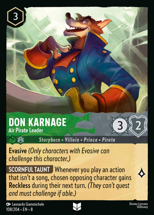 Don Karnage - Air Pirate Leader - Uncommon Normal Disney Lorcana card from The Reign of Jafar