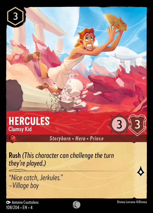 Hercules - Clumsy Kid - Common Normal Disney Lorcana card from Ursula's Return