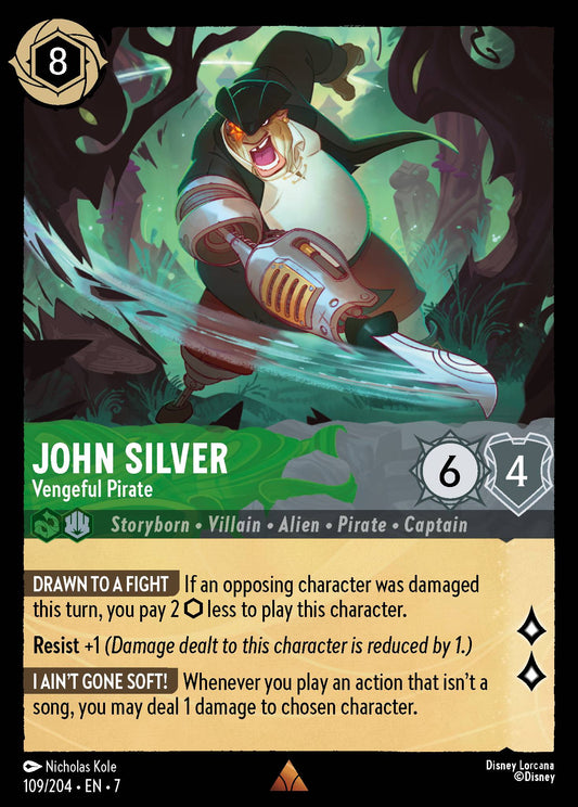 John Silver - Vengeful Pirate - Rare Normal Disney Lorcana card from Archazia's Island