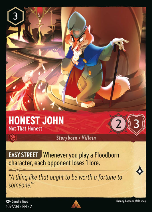 Honest John - Not That Honest - Rare Normal Disney Lorcana card from Rise of the Floodborn