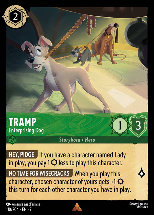 Tramp - Enterprising Dog - Rare Normal Disney Lorcana card from Archazia's Island