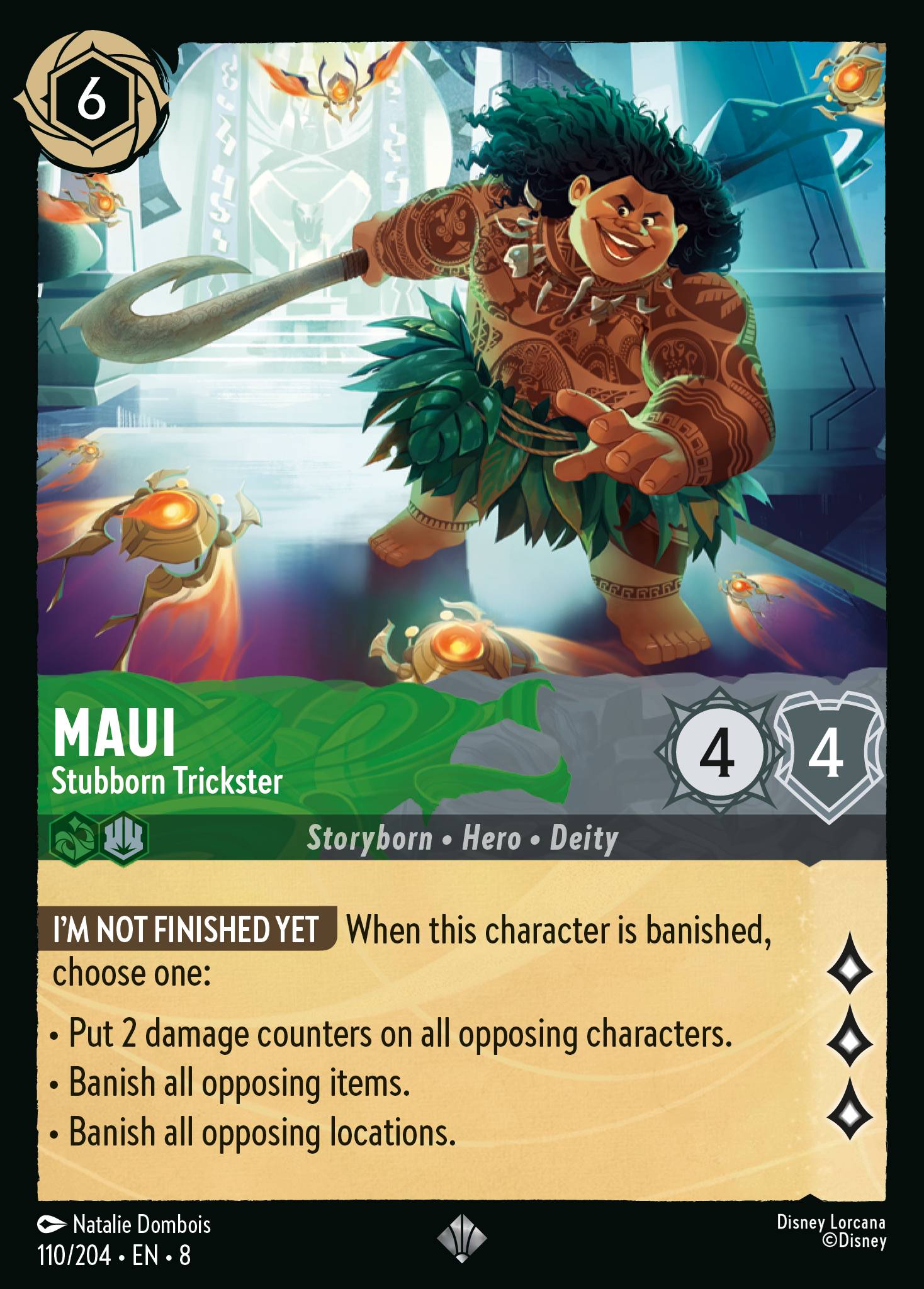 Maui - Stubborn Trickster - Super Rare Normal Disney Lorcana card from The Reign of Jafar
