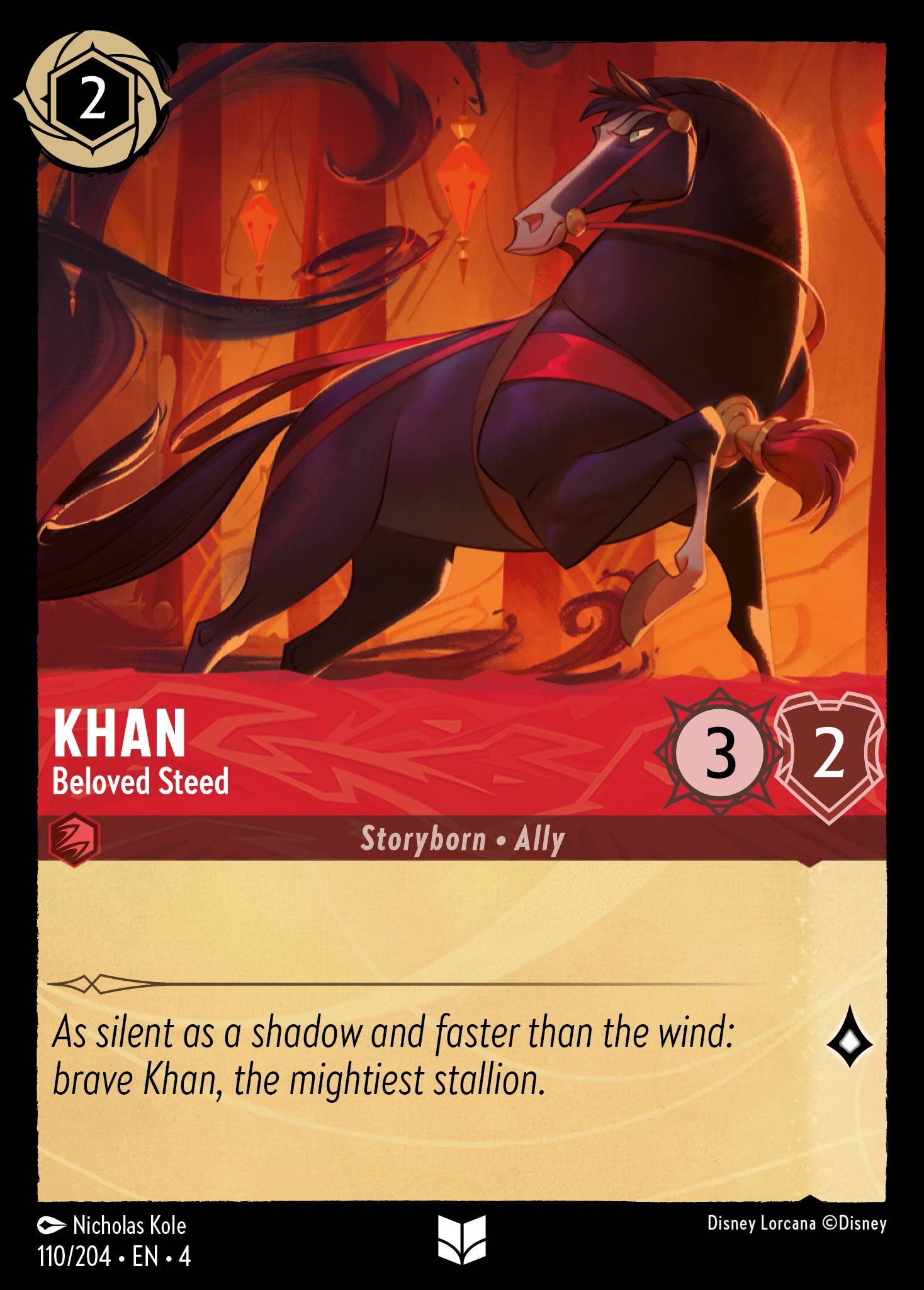Khan - Beloved Steed - Uncommon Normal Disney Lorcana card from Ursula's Return