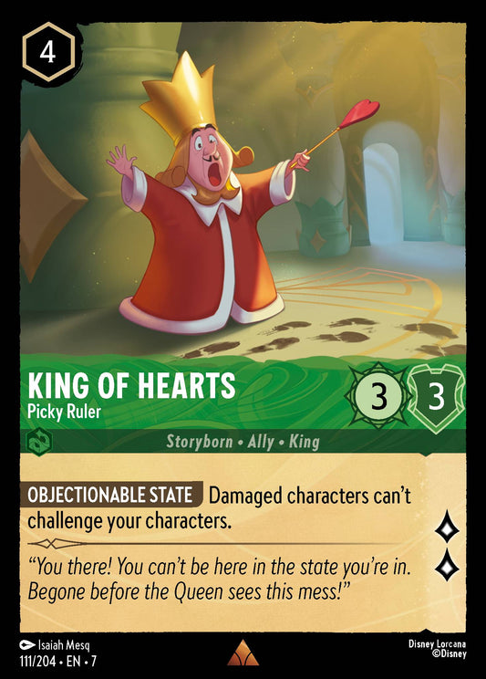 King of Hearts - Picky Ruler - Rare Normal Disney Lorcana card from Archazia's Island