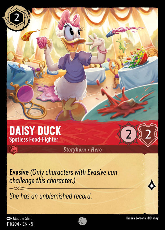 Daisy Duck - Spotless Food-Fighter - Common Normal Disney Lorcana card from Shimmering Skies