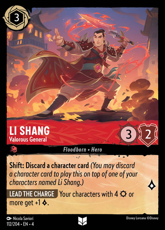 Li Shang - Valorous General - Uncommon Normal Disney Lorcana card from Ursula's Return