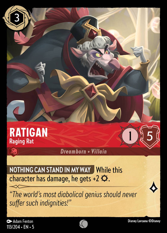 Ratigan - Raging Rat - Common Normal Disney Lorcana card from Shimmering Skies