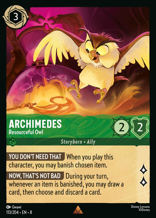 Archimedes - Resourceful Owl - Rare Normal Disney Lorcana card from The Reign of Jafar