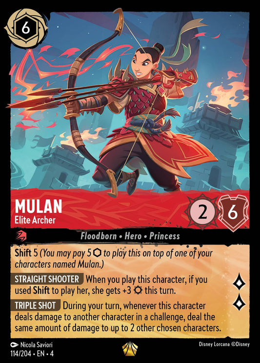 Mulan - Elite Archer - Legendary Normal Disney Lorcana card from Ursula's Return