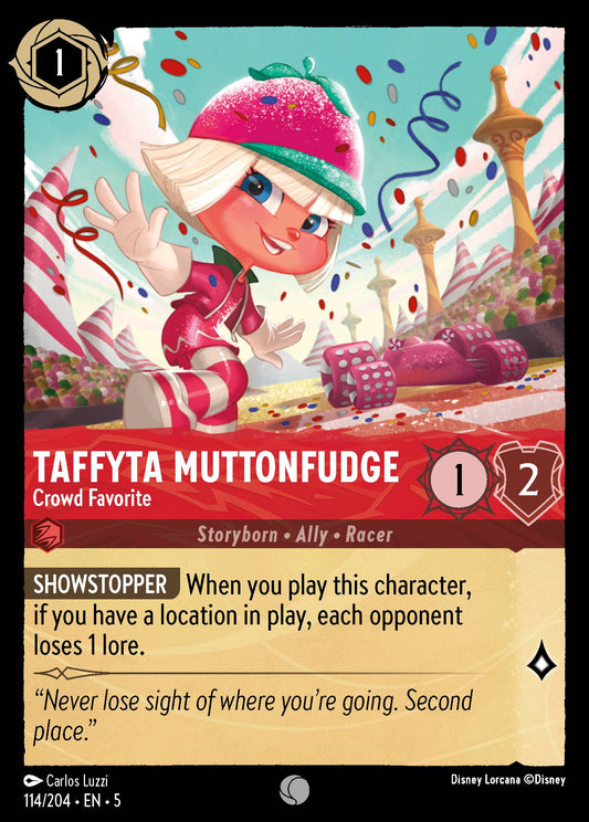 Taffyta Muttonfudge - Crowd Favorite - Common Normal Disney Lorcana card from Shimmering Skies