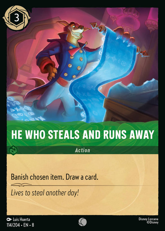 He Who Steals And Runs Away - Common Normal Disney Lorcana card from The Reign of Jafar