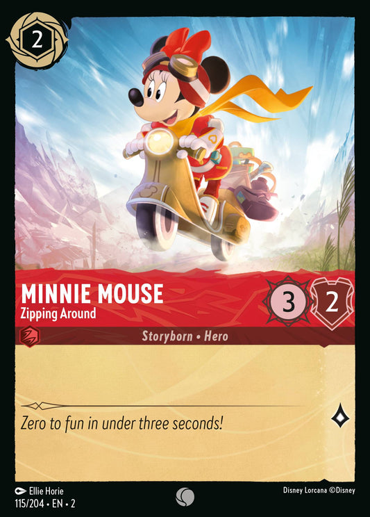 Minnie Mouse - Zipping Around - Common Normal Disney Lorcana card from Rise of the Floodborn