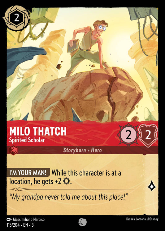 Milo Thatch - Spirited Scholar - Common Normal Disney Lorcana card from Into the Inklands