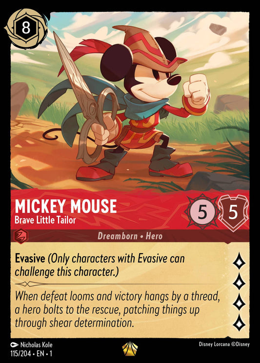 Mickey Mouse - Brave Little Tailor - Legendary Normal Disney Lorcana card from The First Chapter